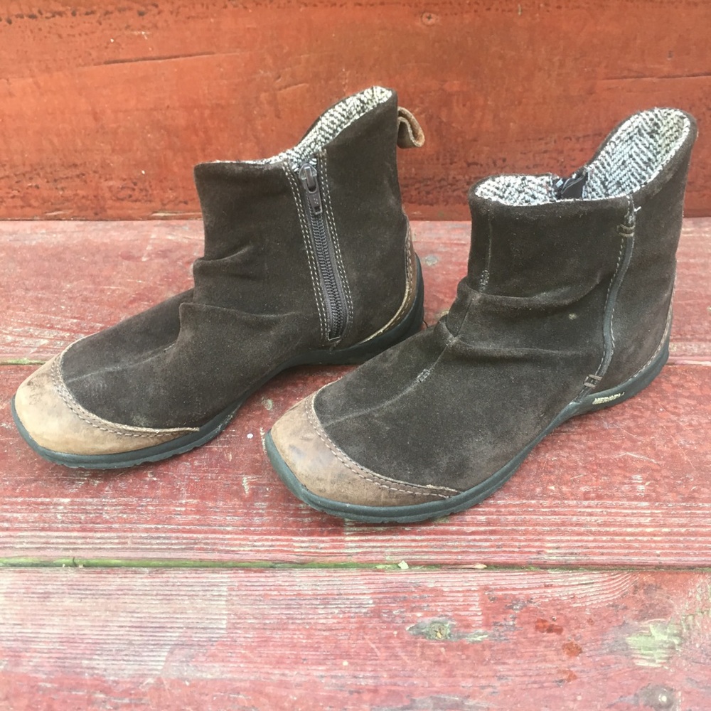 Merrell Size 7 Suede Ankle Boots Bootie Zipper